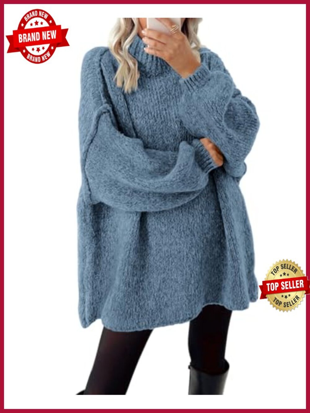 Oversized Cable Knit Mock Neck Pullover Sweater Long Sleeve Loose Fit Fall